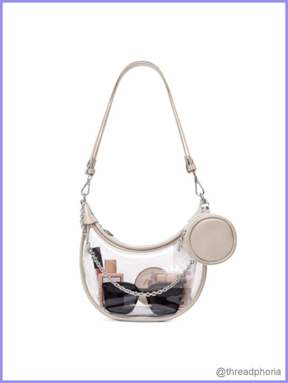 Clear Stadium Approved PVC Shoulder Bag with Adjustable Straps & Coin Purse